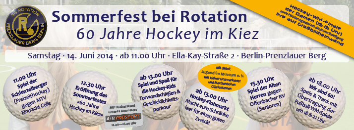 Sommerfest bei Rotation - 60 Jahre Hockey im Kiez